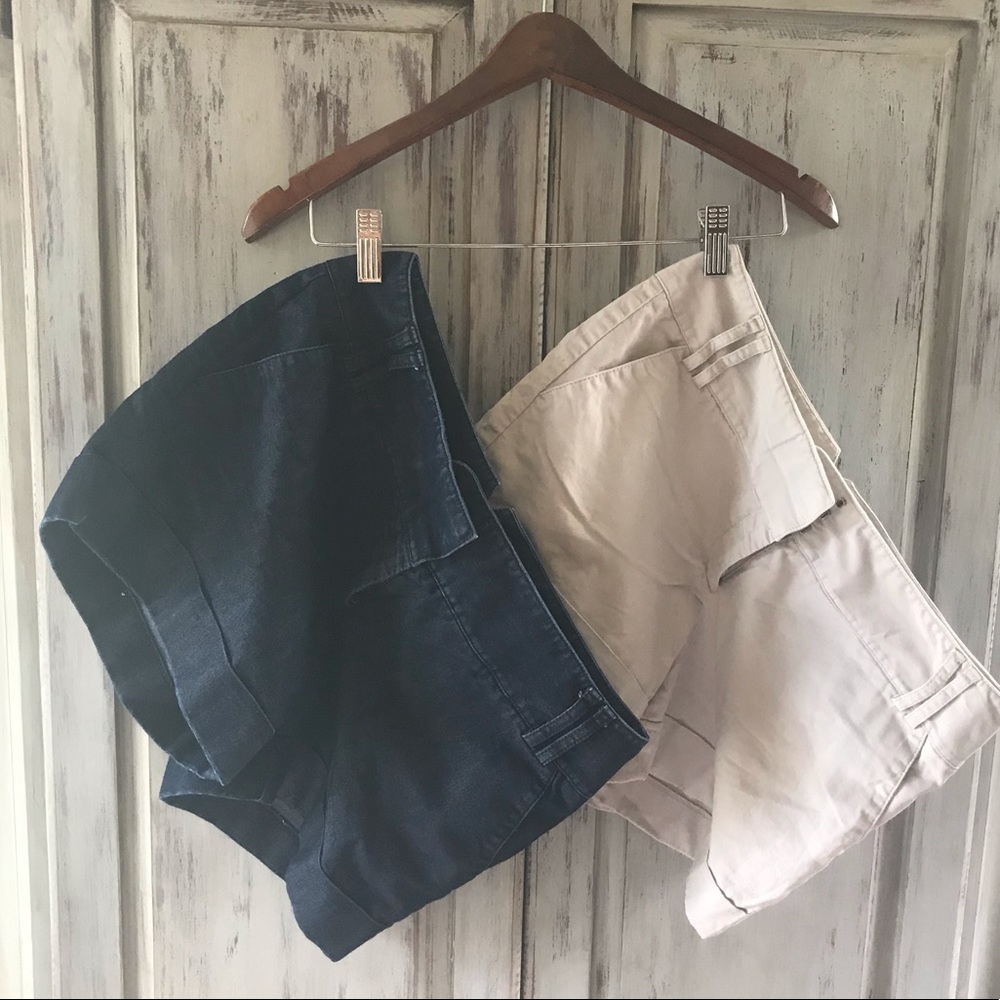 Express Shorts Bundle (size 6, khaki and denim)
